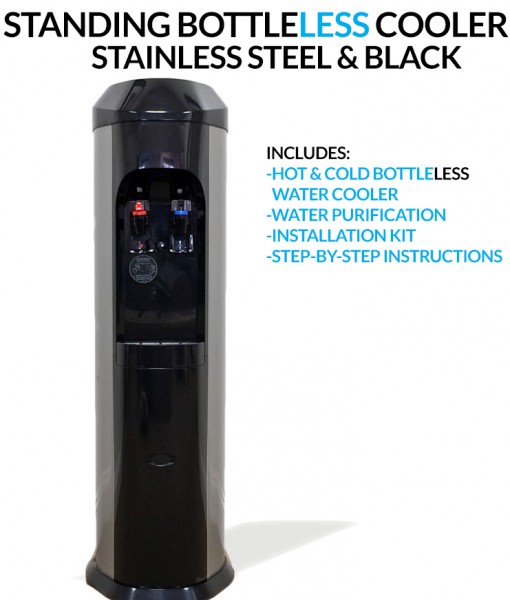 BDX1-SS - Stainless Steel BottleLess Water Cooler - Standing 